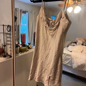 Princess Polly Satin Cream Dress